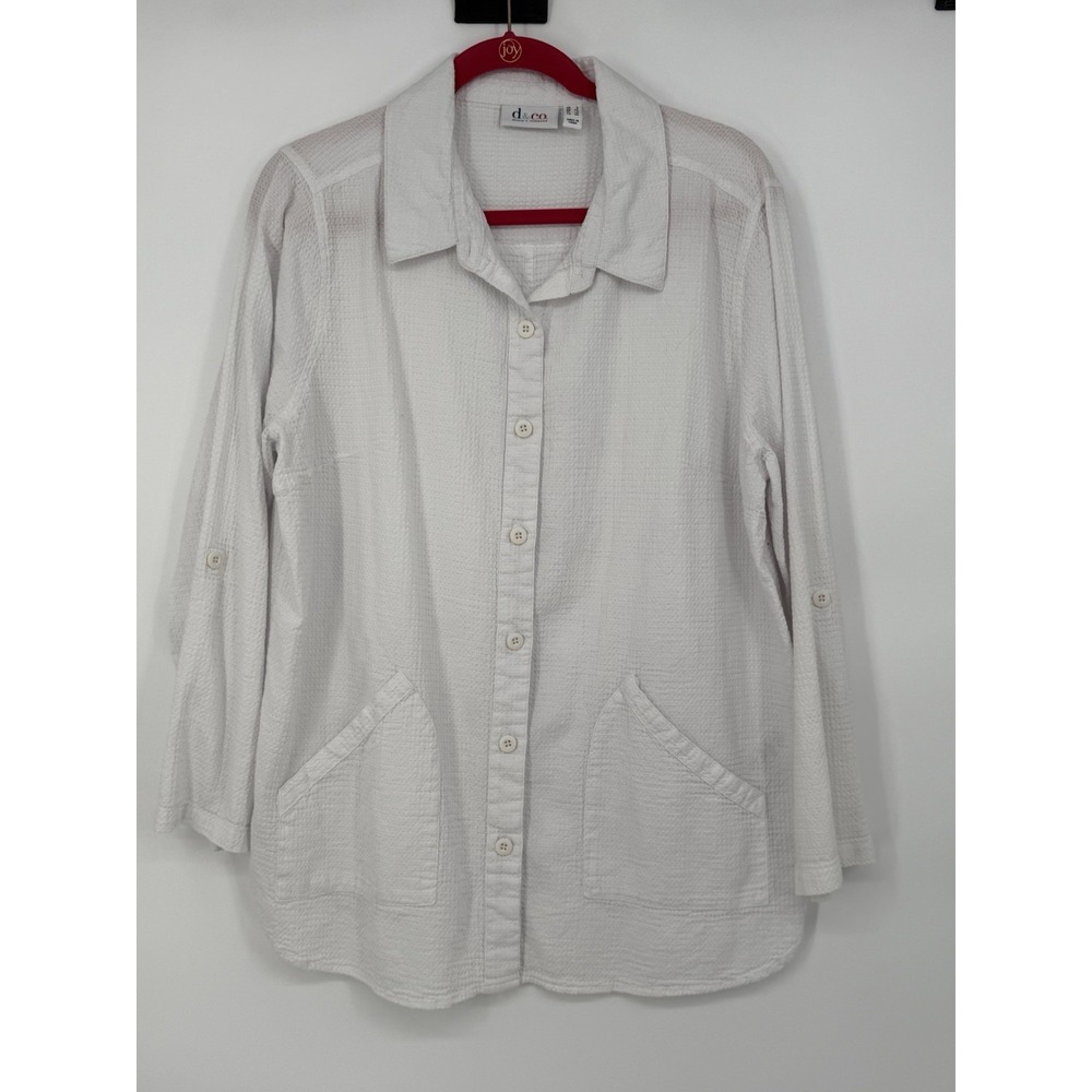 Denim & Co. Women's Long Sleeve Button Down Large